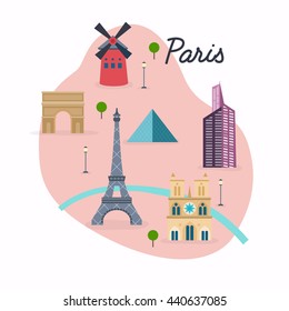 Paris Illustration Map High Res Stock Images Shutterstock