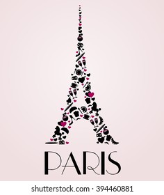 Paris trendy, stylish, elegant, poster. Vector art.