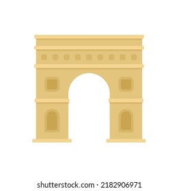 Paris triumphal arch icon. Flat illustration of Paris triumphal arch vector icon isolated on white background