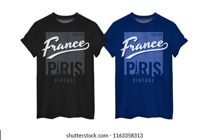 Paris typography Print on T-shirts,Vector illustration.