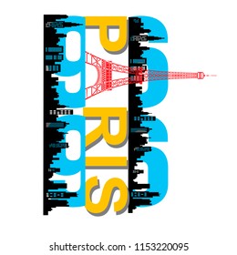 paris typography t shirt vector print