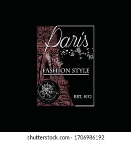 Diseño gráfico de camisetas de la tipografía parisina, ilustración vectorial arte de buen aspecto