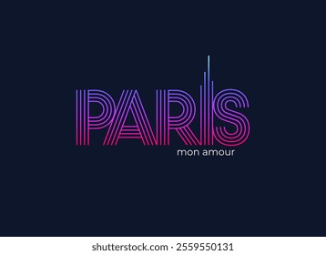 Paris ,typography for t-shirts. creative design for girls. Illustration in modern style for clothes.