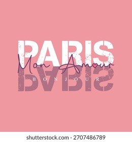 Paris ,typography for t-shirts. creative design for girls