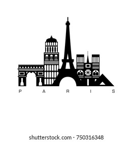 Paris. Vector city silhouette with windows. Vector Illustration