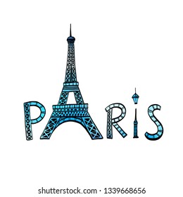 Paris Vector Doodle Design Stock Vector (Royalty Free) 1339668656 ...