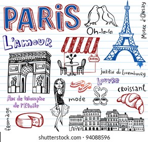 Paris vector doodles