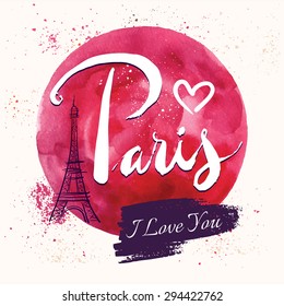 Paris. Vector hand drawn illustration with Eiffel tower.