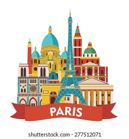 Paris Vector Illustration Stock Vector Royalty Free