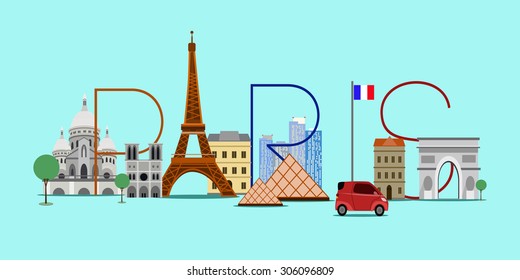 Paris Vector Illustration Stock Vector Royalty Free Shutterstock