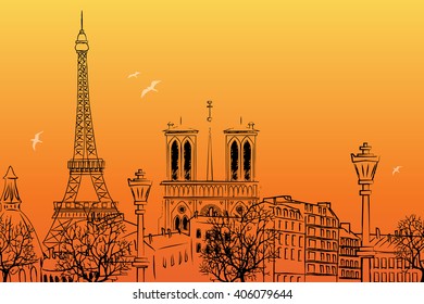 Paris vector landscape