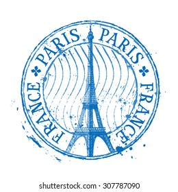 Paris vector logo design template. Eiffel Tower drawn in a simple sketch style