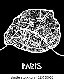 Paris vector map