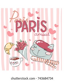 Paris Vector Set Stickers Word Paris Stock Vector (Royalty Free ...