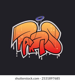 Paris vector text. Graffiti style hand drawn lettering. Can be used for printing on t shirt, posters, banners, cards, flyers, stickers.