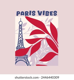 Paris vibes typography slogan for t shirt printing, tee graphic design. 