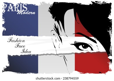 Paris vintage grunge poster, vector illustration