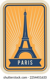 Paris vintage postmark. France postal or travel label