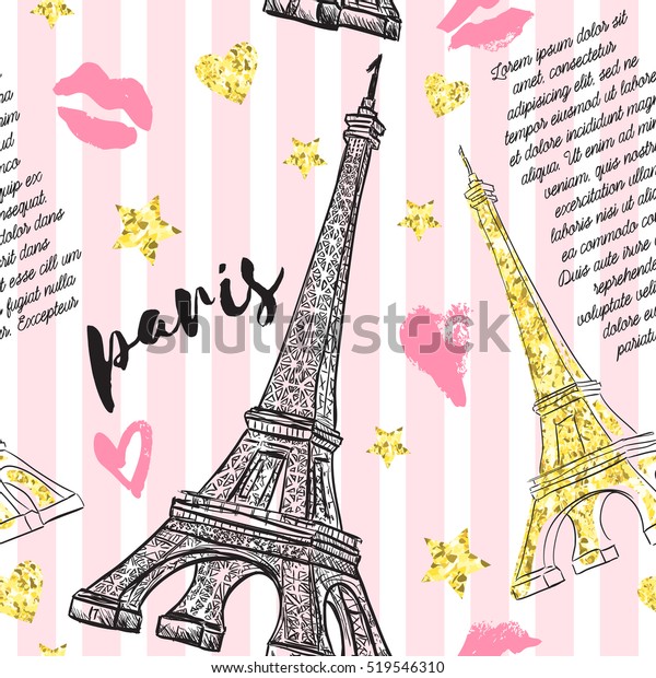 Vector De Stock Libre De Regalias Sobre Paris Vintage Patron