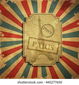 Paris in vintage style poster