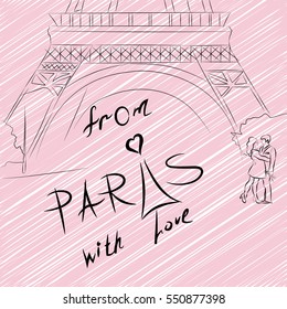 Paris walk in vector with text