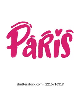 Paris word city typography line art design. For apparel,t-shirt,print,home decor elements