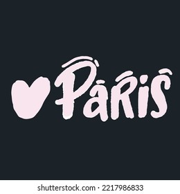 Paris word city typography line art design. For apparel,t-shirt,print,home decor elements