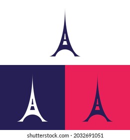 Paris word with eiffel tower vector design. Eiffel tower and inscription Paris.