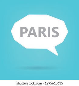 Paris word on a speech bubble- vector illustration