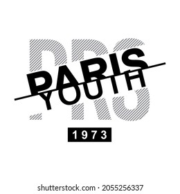 Paris Youth With Midline Boundaries, Simple Design, Typography Illustration