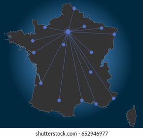 Paris-Centered France Map