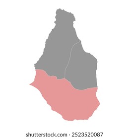 Parish of Saint Anthony map, administrative division of Montserrat. Vector illustration.