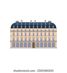 Parisian house, French architecture. residential building. vector