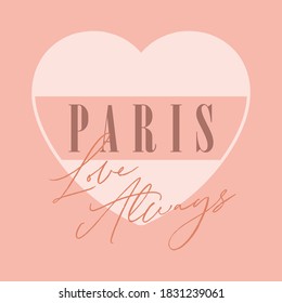 París, amor siempre abstracto del corazón, diseño gráfico de la moda de camisetas, vector, afiche, tarjeta