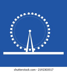 Park Amusement Eye Circle Wheel London Ride Blue Vector