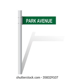 Park Avenue Green Sign Vector