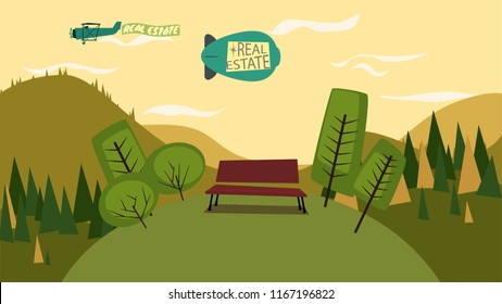 Park background vector illustration