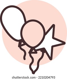 Parkballons, Illustration, Vektorgrafik auf weißem Hintergrund.