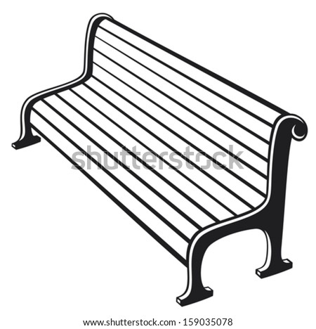 Park Bench Stock Vector (Royalty Free) 159035078 - Shutterstock