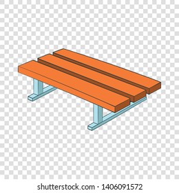 Park bench icon. Cartoon illustration of park bench vector icon for web