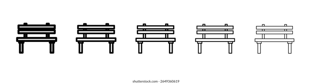 park bench icon Flat design on isolated background