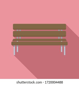 Park bench icon. Flat illustration of park bench vector icon for web design