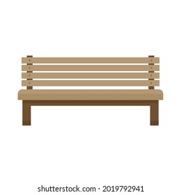 Park bench icon. Flat illustration of park bench vector icon isolated on white background