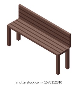 Park bench icon. Isometric of park bench vector icon for web design isolated on white background