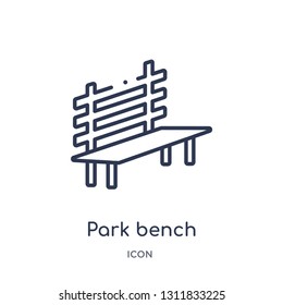 park bench icon from nature outline collection. Thin line park bench icon isolated on white background.