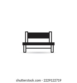 park bench icon on white background