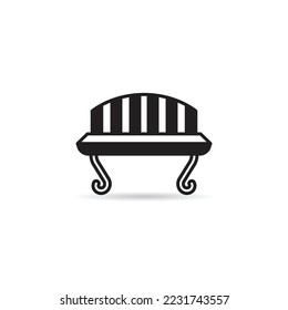 park bench icon on white background