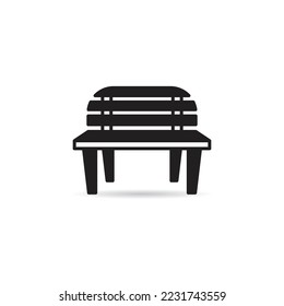 park bench icon on white background