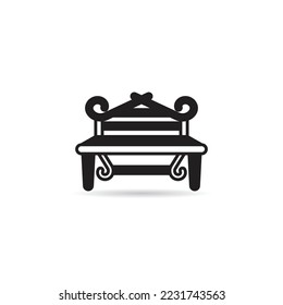 park bench icon on white background