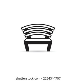 park bench icon on white background